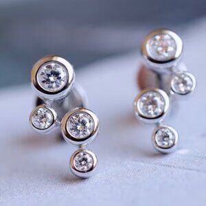 Bubble CZ earrings studs